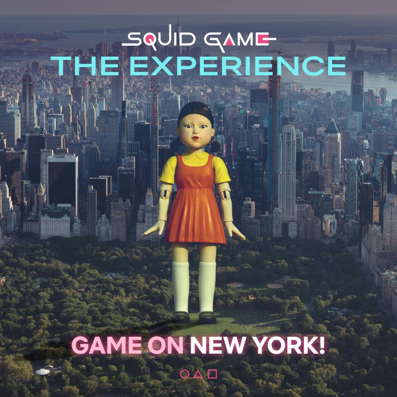 fever_us's tweet photo. Squid Game: The Experience is coming to NYC. You've seen the game on Netflix, now play it in real life!
