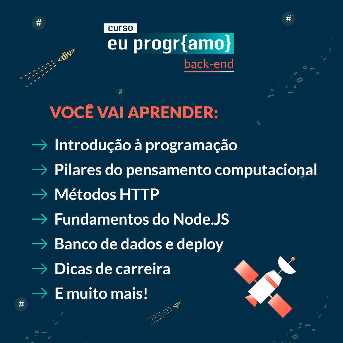 programaria's tweet image. Quer desbravar o universo do Back-End? Esse é o seu momento! 🚀

As matrículas estão abertas para a nova turma do curso #EuProgrAmo Back-End: Minha Primeira API. 

🚨Matrículas até 11 de setembro. As aulas começam em 12 de setembro.

🔗Saiba mais: bit.ly/matriculas-be