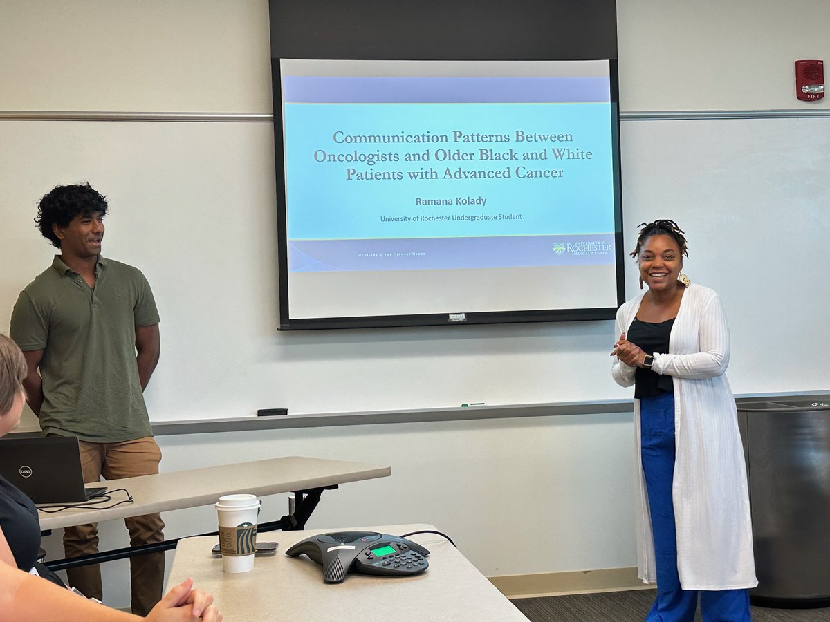 Nikesha Gilmore, PhD (she/her/hers) (@nikeshagilmore) on Twitter photo One of the most fantastic events of the summer is the Division of Supportive Care in Cancer Student seminar! Ramana did a fantastic job presenting his summer project in the BEACH lab, exploring how oncologists respond to Black and White older patients' emotions. <a href="/MJanelsins/">Michelle Janelsins,PhD,MPH</a> One of the most fantastic events of the summer is the Division of Supportive Care in Cancer Student seminar! Ramana did a fantastic job presenting his summer project in the BEACH lab, exploring how oncologists respond to Black and White older patients' emotions. <a href="/MJanelsins/">Michelle Janelsins,PhD,MPH</a>