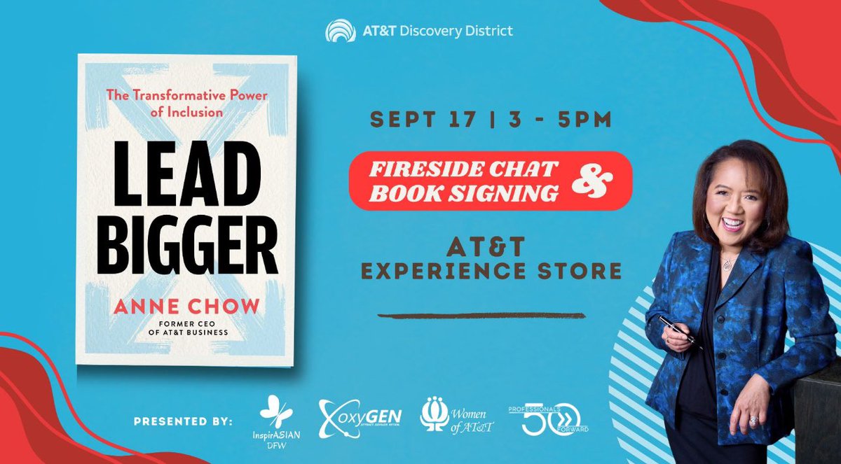 Reserve Your Book: lnkd.in/gxKWbxiA
Register for the Event: lnkd.in/gvNWPA5n 
🚨 Open to AT&amp;T Employees Only
🎉 Presented by InspirASIAN DFW, oxyGEN DFW, Women of AT&amp;T, and Professionals 50 Forward.

#oxyGENDFW #oxygenERG #lifeatATT #firesidechat