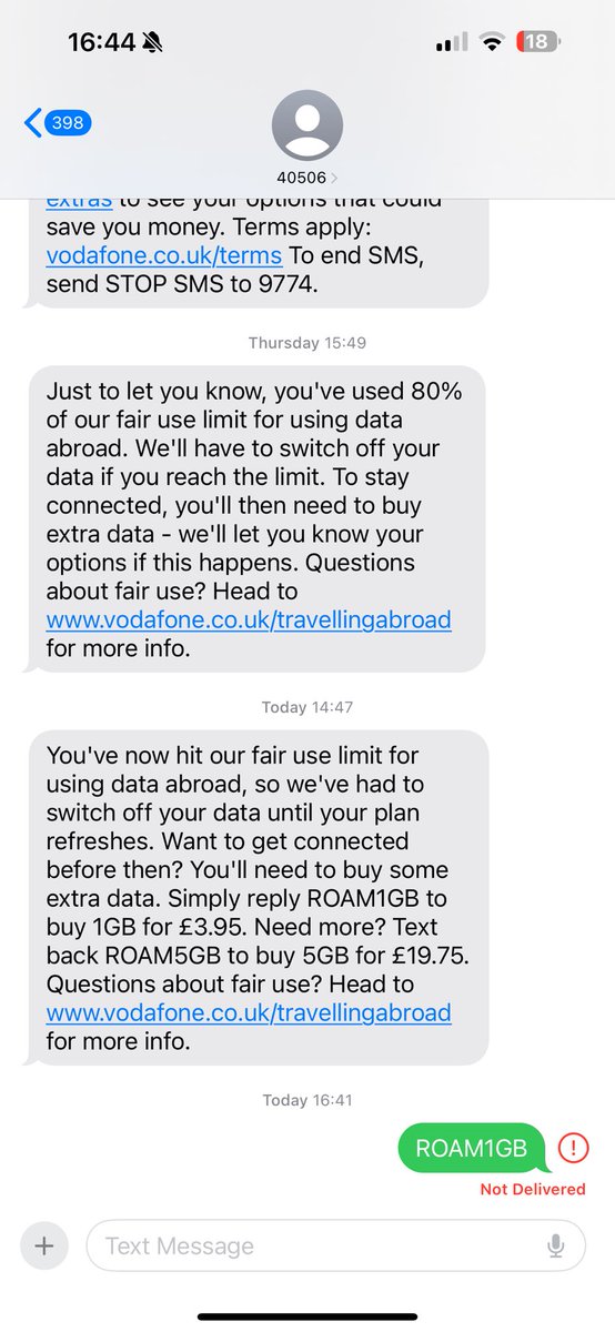How do I get the extra data when it keeps saying message failed to send? I have a work call in 1 hour <a href="/VodafoneUK/">Vodafone UK</a>