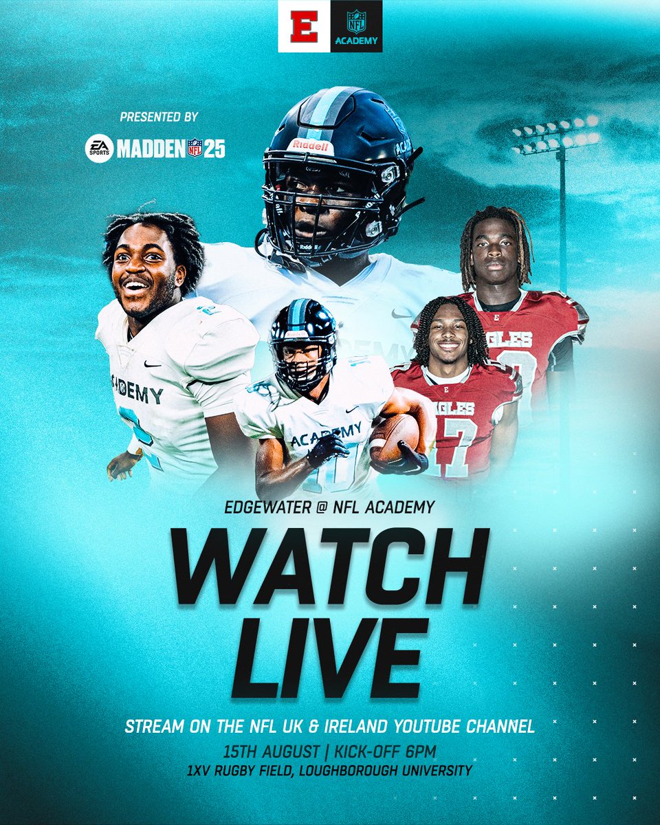 NFL Academy (@nflacademy) on Twitter photo Our first game of the 2024/25 season ⏰
Watch us play <a href="/EdgewaterFB/">Edgewater Football</a> LIVE on Thursday from 17:45 (BST): youtube.com/live/a19zjzblP… Our first game of the 2024/25 season ⏰
Watch us play <a href="/EdgewaterFB/">Edgewater Football</a> LIVE on Thursday from 17:45 (BST): youtube.com/live/a19zjzblP…