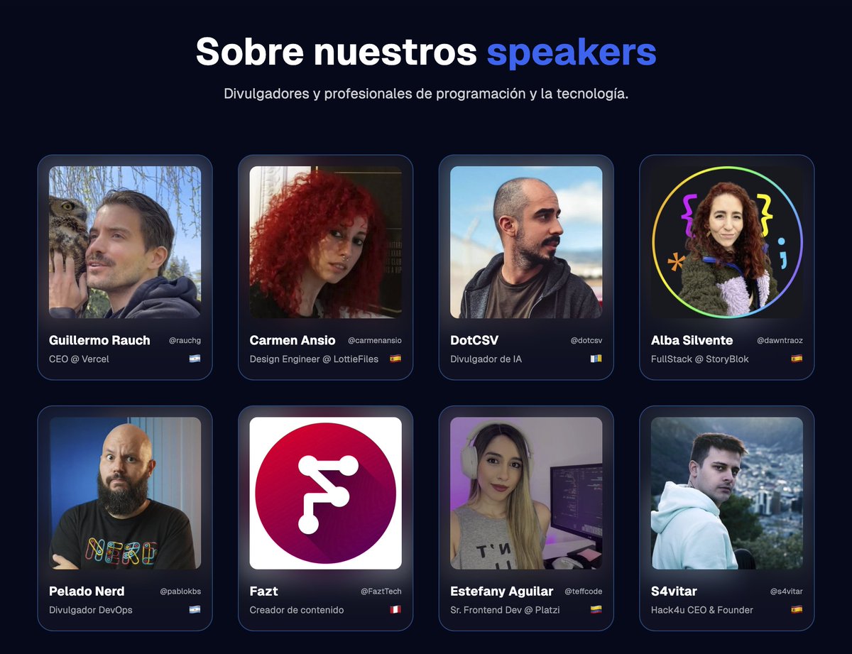 ¡Algunos speakers confirmados!
¿A quién te gustaría ver? 🔥