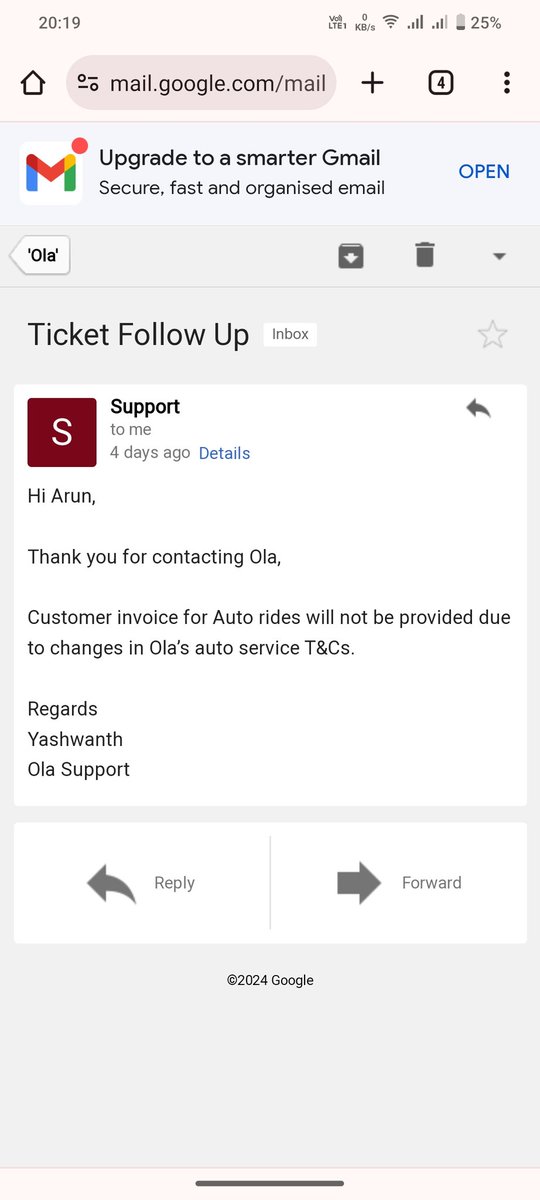 Yavan1122's tweet image. Don't book auto in ola app. They stopped providing bills for auto ride. You cant claim anywhere if you book auto from Ola app. OLA became autocratic due to high profits now seems.they are in intension that they can any trouble to public #ola #olaapp #deleteolaapp.
