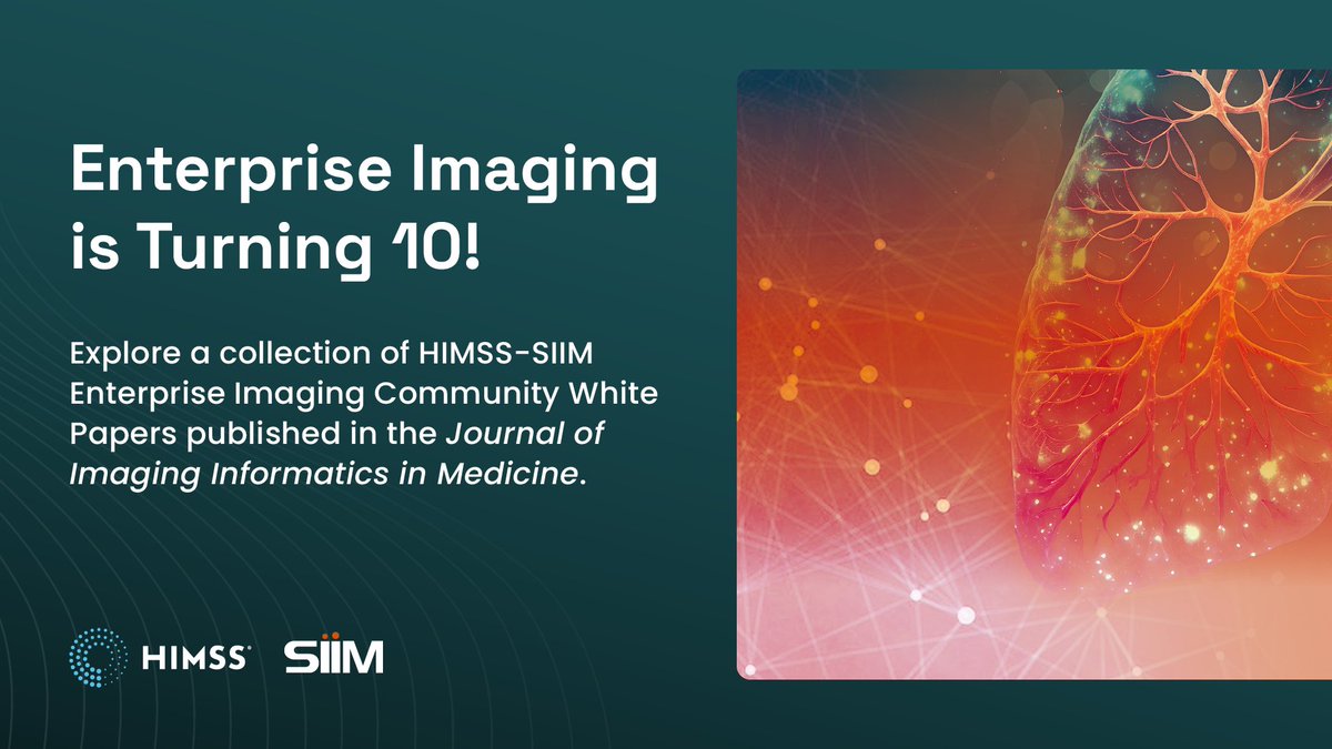 🗞️The <a href="/HIMSS/">HIMSS</a>  #SIIM Enterprise Imaging Community White Paper Collection in #TheJIIM commemorates a decade of collaboration covering important topics in healthcare. Access the collection today &amp; explore what the future may hold for these topics!
ecs.page.link/ZSNW9
<a href="/EAKrup/">Elizabeth Krupinski</a>