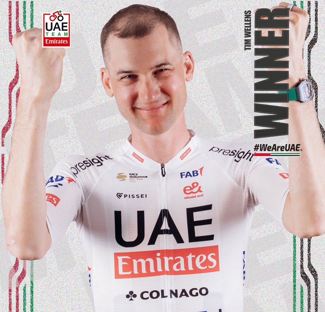 @UAE-TeamEmirates (@teamemiratesuae) on Twitter photo 🥇🎉 YES!!! Belgian TT champion <a href="/Tim_Wellens/">Tim Wellens</a> wins the mountain time trial on stage 2 of the <a href="/Tour_de_Pologne/">Tour de Pologne</a> 🇵🇱!!!
Well done, Tim!!!💪💪💪 #WeAreUAE
#UAETeamEmirates #TdP24 🥇🎉 YES!!! Belgian TT champion <a href="/Tim_Wellens/">Tim Wellens</a> wins the mountain time trial on stage 2 of the <a href="/Tour_de_Pologne/">Tour de Pologne</a> 🇵🇱!!!
Well done, Tim!!!💪💪💪 #WeAreUAE
#UAETeamEmirates #TdP24