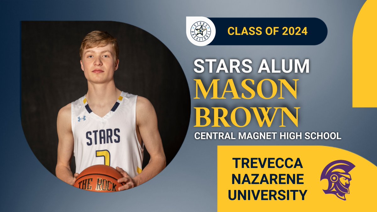 STARS Basketball-UA RISE & PREMIER Teams (15U-17U) (@starsnash_mbb) on Twitter photo Let's meet the first of our Class of 2024 STARS Alumni. First up, Mason Brown (<a href="/MasonBrown05/">Mason Brown</a>) from Central Magnet HS. He will continue his playing career at Trevecca Nazarene University. Let's meet the first of our Class of 2024 STARS Alumni. First up, Mason Brown (<a href="/MasonBrown05/">Mason Brown</a>) from Central Magnet HS. He will continue his playing career at Trevecca Nazarene University.