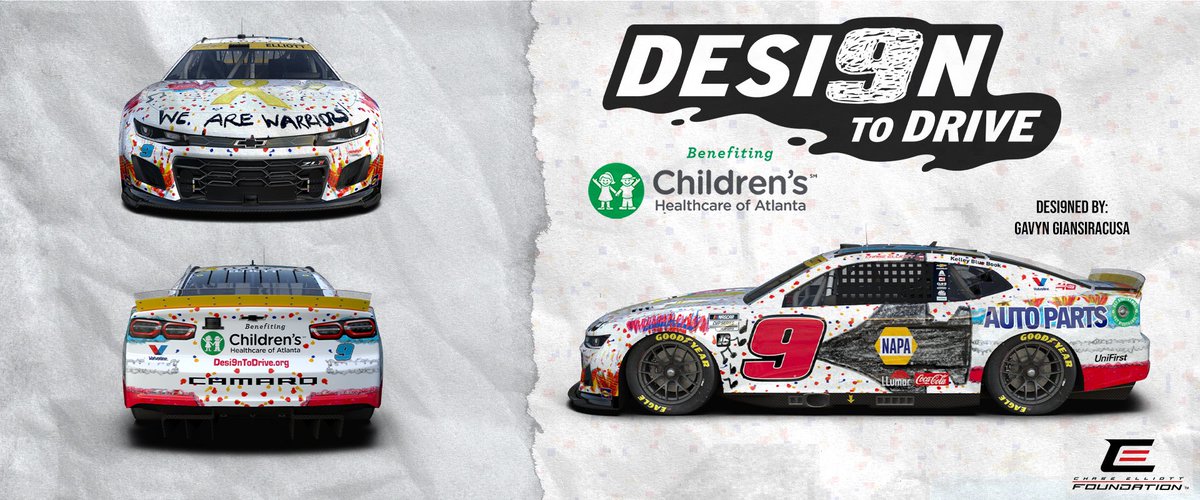 #Desi9nToDrive returns to Atlanta Motor Speedway Sept 8 on my No. 9 NAPA Chevy. Help raise funds to benefit Children's Healthcare of Atlanta! We’re giving away helmet, gloves, fire suit, and a chance to meet me at a race.

Learn more &amp; enter sweepstakes at desi9ntodrive.org