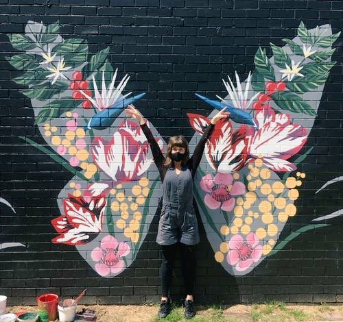 Australian muralist Melanie Caple, known for her work featuring Australian's flora and fauna #WomensArt