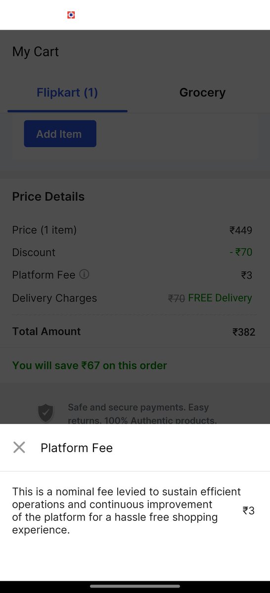 techienotfound's tweet image. Phew poor service now requires platform fees too ! Well done #Flipkart! 😂 
Everyone wants profits asap now.
So when I buy a phone in sale

Offer fee
Platform fee
Exchange pickup fee
Delivery fee
Special offer fee
Sale fee
Vip membership fee

How has your experience been lately?
