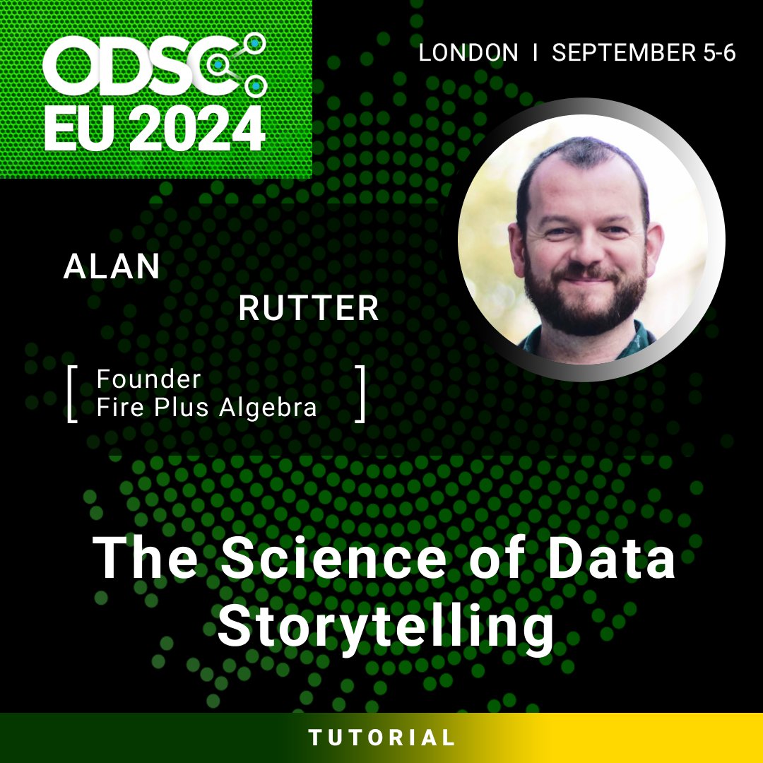 _odsc's tweet image. We are thrilled to announce that Alan Rutter@alanrutter, founder of consultancy Fire Plus Algebra, will be speaking at #ODSCEurope this September.

✅  Register Now – Limited Passes Available 🔥 
hubs.li/Q02L4sK50