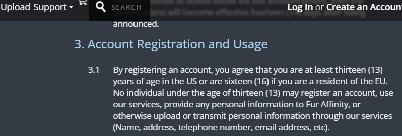 PinkKecleon's tweet photo. FurAffinity still allows minors on a site centered around NSFW content, including General-marked fetish content. FA was made SPECIFICALLY because SheezyArt banned porn. Allowing minors was in place even before furry child porn was banned from the site. https://t.co/K5wbqZ1b5E