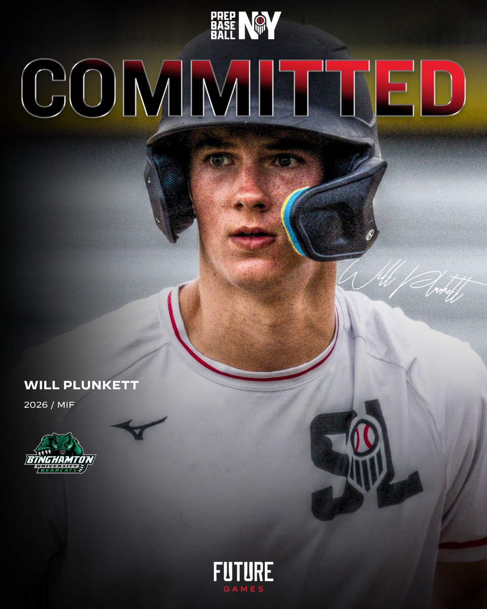 PrepBaseballNY's tweet photo. 🚨Commitment Watch🚨
‘26 SS/3B @wplunkett15 (Mamaroneck) has verbally committed to @BinghamtonBASE

Plunkett was a member of Team Select at @prepbaseball Future Games &amp; Team NY at the ‘22 Jr Future Games.

#PBFG24 #PBJFG #pbrfamily #congrats https://t.co/iaSKKB2qj9