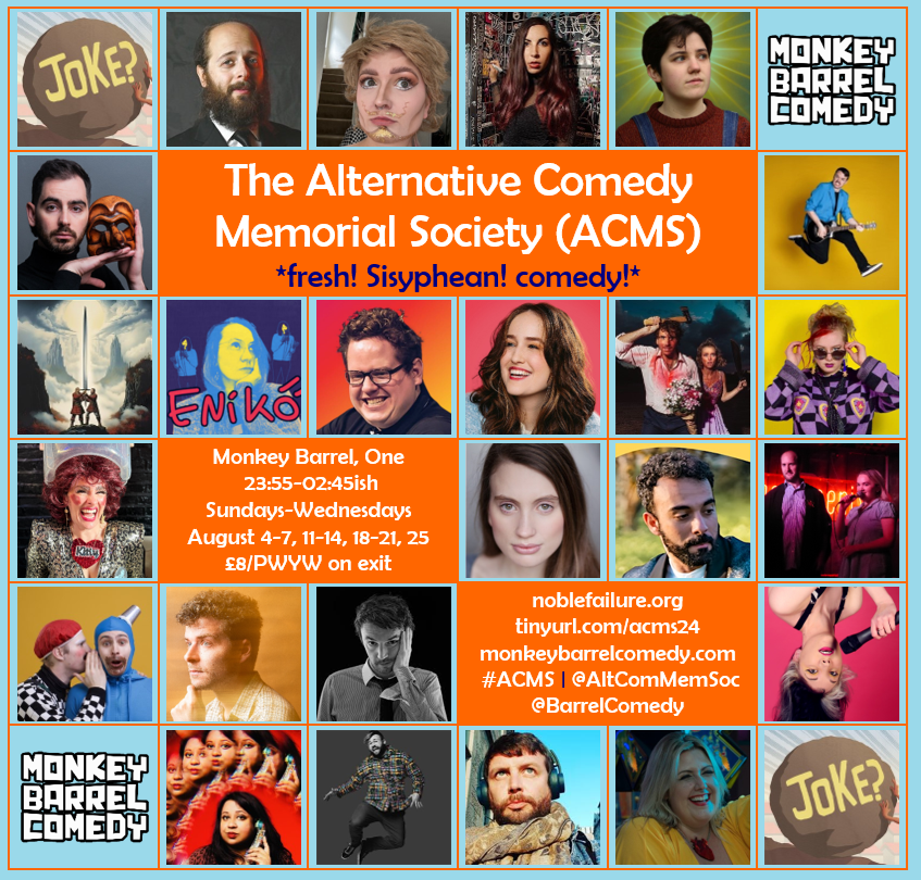 ACMS
🏰 <a href="/BarrelComedy/">Monkey Barrel Comedy</a>, One
🗓️ TONIGHT, from 23:55
🎟️ £8 advance tickets.edfringe.com/whats-on/alter… or PWYW on exit
😻 with <a href="/turlygod/">thom tuck. purveyor of fine comedy.</a> &amp; @siandocksey, plus e.g. <a href="/zomgmouse/">Ben Volchok</a>, <a href="/thecaitlincook/">Caitlin Cook</a>, <a href="/BrothersDuncan/">Duncan Brothers</a>, @FrizFrizzle, <a href="/gracejarvisohno/">Grace Jarvis</a>, <a href="/mattia_sedda/">Mattia Sedda</a>, Shaun Dundas, <a href="/tombellforever/">Tom Bell</a> AND MORE