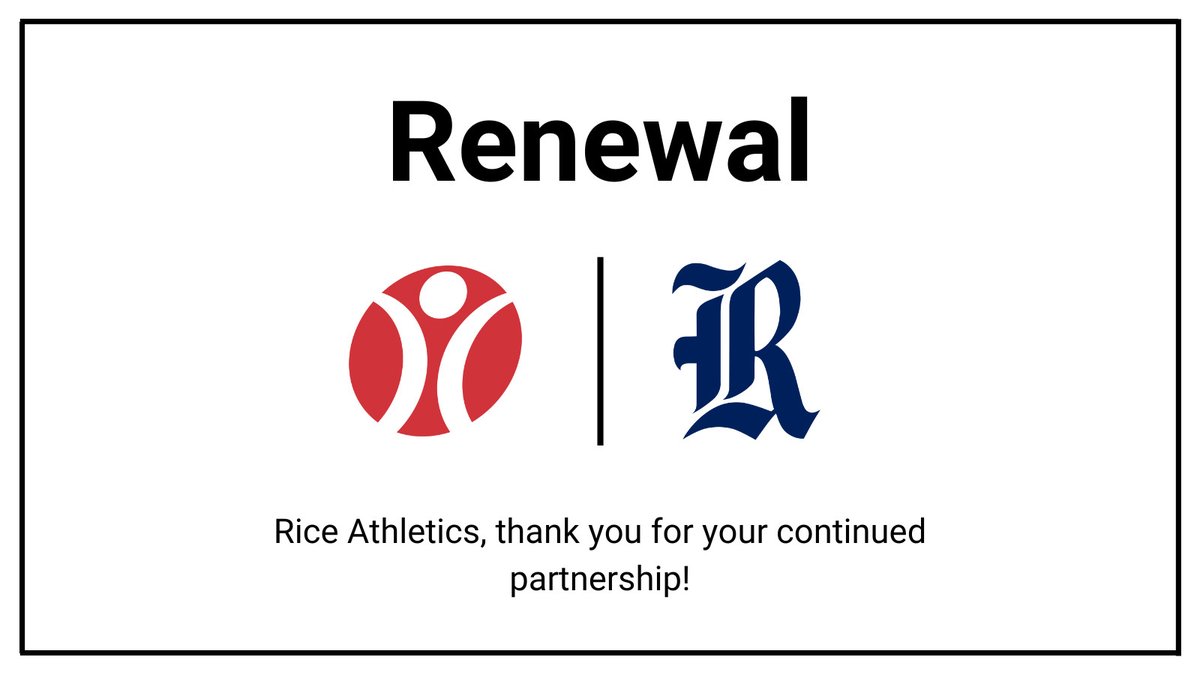 Exciting news, we are thrilled to announce our partnership renewal with Rice Athletics! 👐 Together, we are committed to supporting their athletes and enhancing their experiences! 

Keep up the great work <a href="/RiceAthletics/">Rice Athletics 👐</a>!

#KeepCompeting