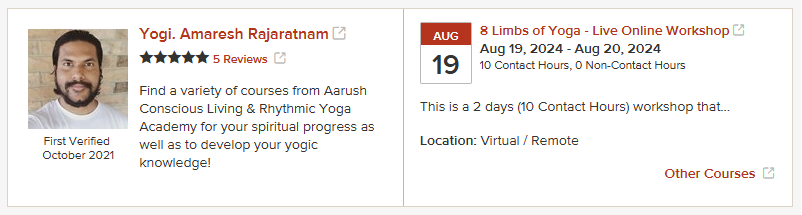 ryausa's tweet photo. Learn the 8 Limbs of Yoga and how to practice it in daily basis by enrolling in this course. You will also learn how to implement this in your Yoga classes. Learn more at: https://t.co/2Lu2aqtyQH

#YogaAlliance #EightLimbsofYoga #ContinuingEducation #YACEP https://t.co/0g9d1PhEJX