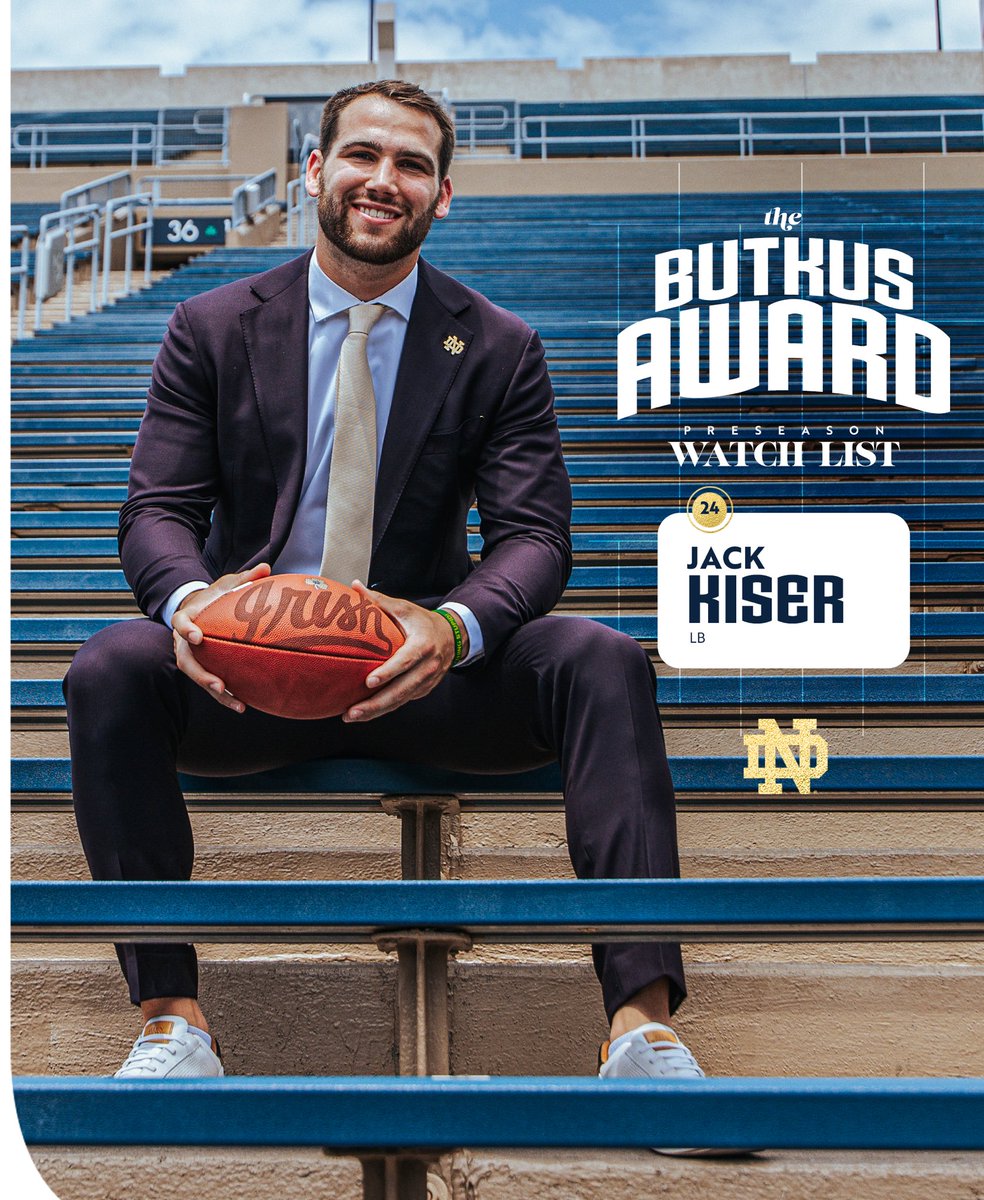 Notre Dame Football (@ndfootball) on Twitter photo 2๏ธโฃ4๏ธโฃ
๐๐ธ๐ข๐ณ๐ฅ๐ฆ๐ฅ ๐ฆ๐ข๐ค๐ฉ ๐บ๐ฆ๐ข๐ณ ๐ต๐ฐ ๐ต๐ฉ๐ฆ ๐ต๐ฐ๐ฑ ๐ญ๐ช๐ฏ๐ฆ๐ฃ๐ข๐ค๐ฌ๐ฆ๐ณ ๐ช๐ฏ ๐ค๐ฐ๐ญ๐ญ๐ฆ๐จ๐ฆ ๐ง๐ฐ๐ฐ๐ต๐ฃ๐ข๐ญ๐ญ
Jack Kiser has been named to the Butkus Award Preseason Watch List
#GoIrishโ๏ธ 2๏ธโฃ4๏ธโฃ
๐๐ธ๐ข๐ณ๐ฅ๐ฆ๐ฅ ๐ฆ๐ข๐ค๐ฉ ๐บ๐ฆ๐ข๐ณ ๐ต๐ฐ ๐ต๐ฉ๐ฆ ๐ต๐ฐ๐ฑ ๐ญ๐ช๐ฏ๐ฆ๐ฃ๐ข๐ค๐ฌ๐ฆ๐ณ ๐ช๐ฏ ๐ค๐ฐ๐ญ๐ญ๐ฆ๐จ๐ฆ ๐ง๐ฐ๐ฐ๐ต๐ฃ๐ข๐ญ๐ญ
Jack Kiser has been named to the Butkus Award Preseason Watch List
#GoIrishโ๏ธ