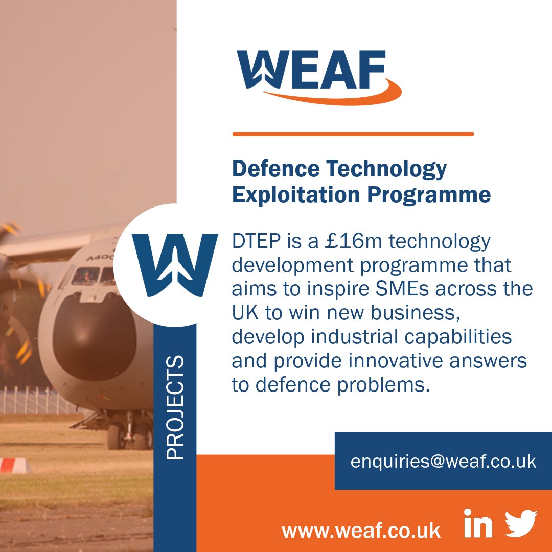 ADS_southwest's tweet photo. The Defence Technology Exploitation Programme is a £16m technology development programme targeted towards SMEs.
Find out more on our website 👉 https://t.co/a7Vy2fM18j
#defenceinnovation #defence #businessInnovation #innovation #technology #security #WEAF https://t.co/3MhBN3JdND