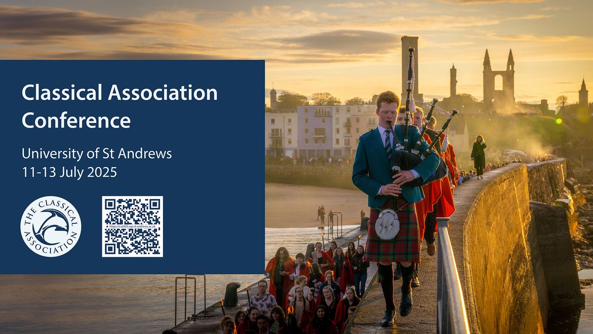 Classical Association Conference, 11-13 July 2025, St Andrews.

Call for contributions: submit proposals by 30 November 2024.

View details: ca2025.wp.st-andrews.ac.uk
#CA2025 #CFP #ClassicsTwitter