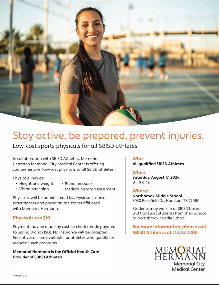 Attention all athletes, if you have not done so and want to play sports this year you need your physical.  There is a great opportunity this Saturday at Northbrook MS 8-11am to get your physical done! Pleas make sure to mark your calendar and get out to get it done.