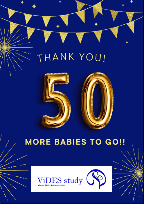 MarRomeroMD's tweet photo. Exciting update! Thanks to our amazing NICU team and families, the ViDES study is making great progress in understanding vitamin D for extremely preterm infants. We're just 50 babies away from reaching our target of 180. #vitaminD #neotwitter #NCATS #TheGerberFoundation https://t.co/KdD0Uv1vbd