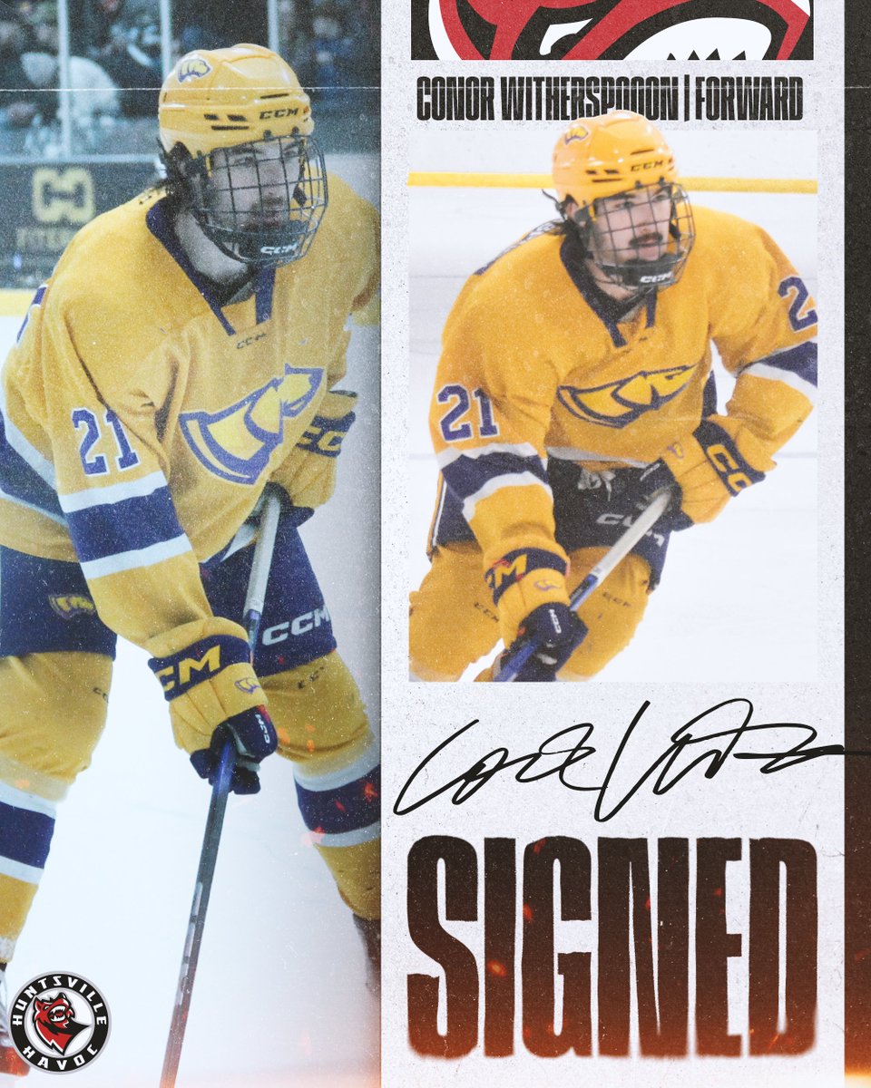 HuntsvilleHavoc's tweet photo. 𝗡𝗘𝗪𝗦: Former UAH Charger, F Conor Witherspoon, signs with Havoc

After finishing his collegiate career at the University of Wisconsin-Stevens Point, Witherspoon will make his professional debut with the Havoc!

➡️ https://t.co/wQ1pzz0FpE https://t.co/WcO2mMvvhh