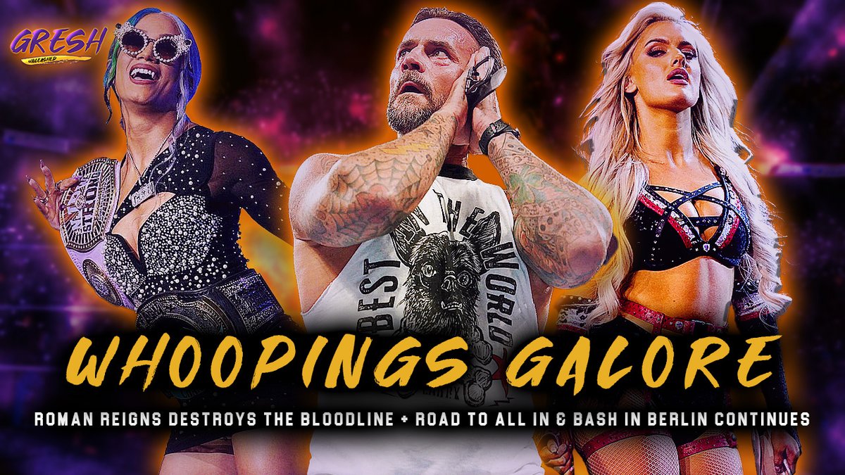 GreshUnleashed's tweet photo. Don't Miss A New Episode of the Gresh Unleashed Podcast TONIGHT at 10:15PM EST following #WWENXT with @ItsGresh and @HiLiteLife at the helm!  
- Roman Reigns destroys The Bloodline
- The road to #AEWAllIn &amp; #WWEBash In Berlin continues and more!

🔴https://t.co/V2abuPSYGh https://t.co/Sjo7Pm5jOY