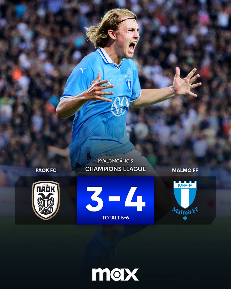 Vilken vändning av Malmö FF! 🤯

MFF vänder och vinner dubbelmötet med grekiska PAOK och är klara för playoff till Champions League.
