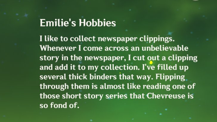 lavenderlemelon's tweet photo. Conclusive proof that Emilie should've been revealed with the Fontaine trailer and released sooner. Imagine all the #Chevmilie content we could've gotten. She's doing that Al Haitham thing where he always mentions Kaveh https://t.co/Q2N4RRpZVX