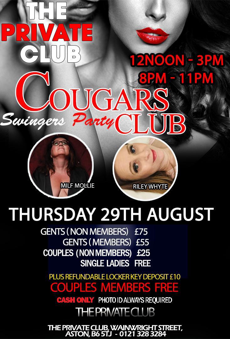 We all love a Cougar! Join <a href="/Riley_Whyte/">RileyWhyte</a> and <a href="/MollieM1968/">Mollie M</a> on Thursday 29th August! Let these sexy mamas show you how it's done! 

Call 07849 739 434 or 0121 328 3284 to Join the party! 

theprivateclub.com/party-bookings…

<a href="/privatetodger/">#PrivateTodger</a> <a href="/SuzannahPrivate/">Suzannah#PrivateClub</a> <a href="/JLP_officialxxx/">J.L.P.</a> <a href="/dominus_media/">Dominus Media</a>
