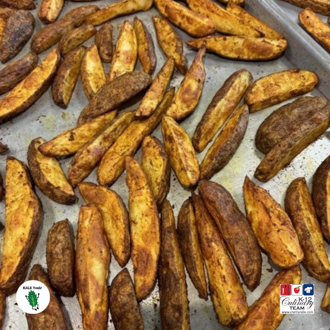 Whip up shawarma roasted potatoes for some student inspired meals! #kaleyeah #schoollunch #k12 #childnutrition