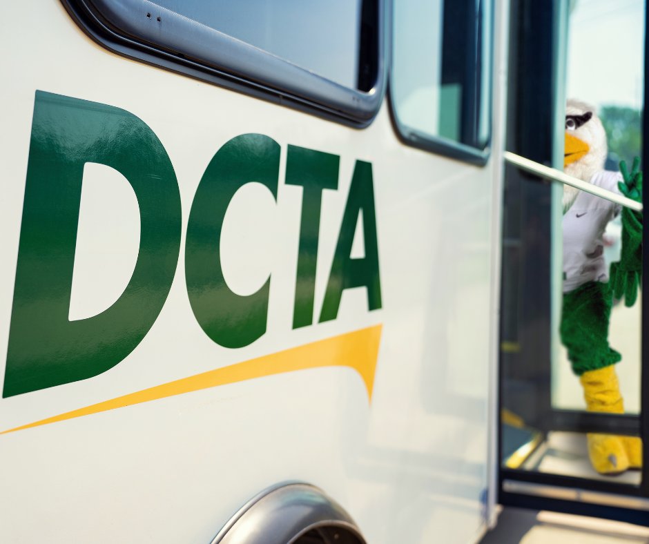 RideDCTA's tweet photo. 💚🦅 Even Scrappy can’t wait to take the #ConnectBus! @UNTsocial‘s #FirstFlightWeek is in full swing. As you prep for a sweet #Fall24 semester, we’ve gotchu. 🚍✨

See https://t.co/kiFxAC0yjl for details on routes around campus. Don’t forget your #UNT ID! 😉 #RideDCTA https://t.co/EPvTce87jc