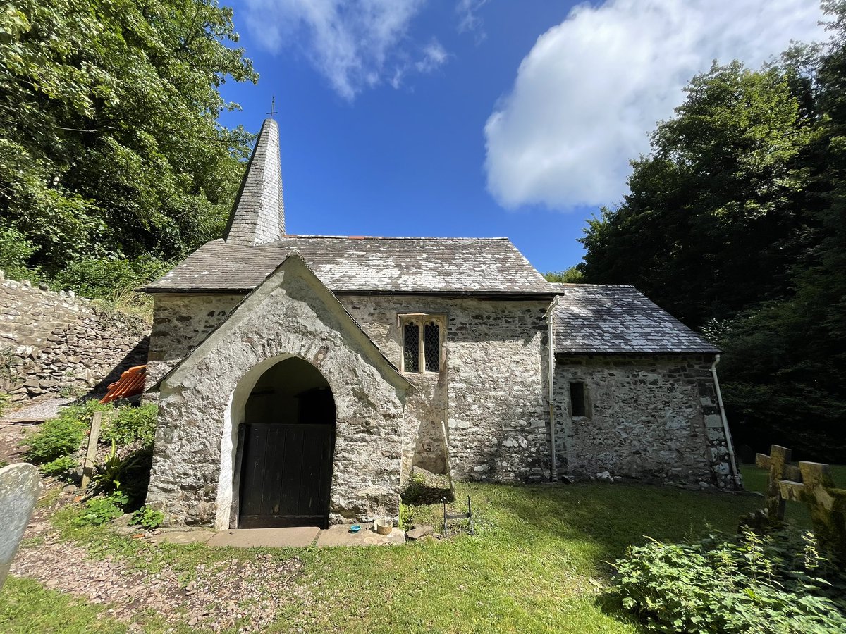 AliMakesHay's tweet photo. Very grateful for lovely hikes last week, including a very steep one up to the smallest parish church in England. The Culbone Church is tiny and dates back to Doomsday. It is tucked away in the trees, like a portal to the past. The epitaphs were very moving. #Culbone #Somerset https://t.co/gr5IZSBBcn