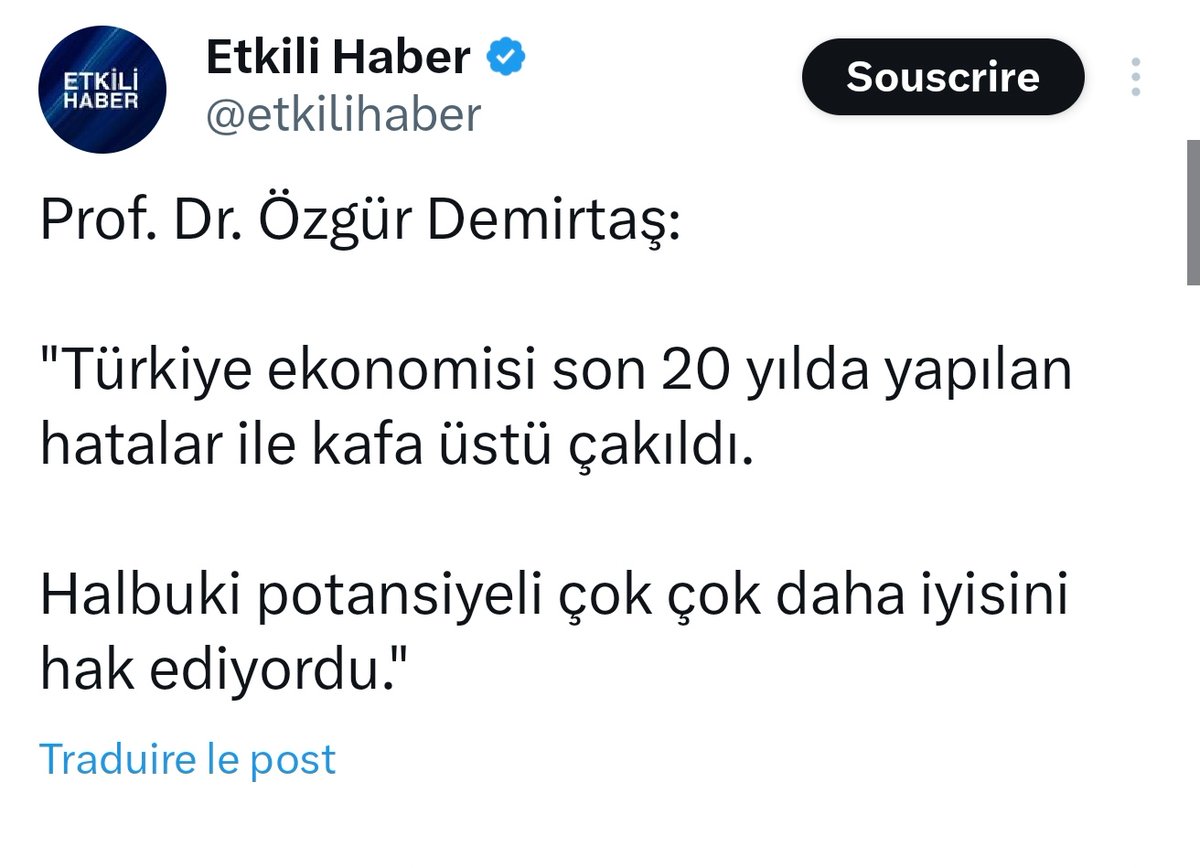 SireneOznur's tweet photo. Bu arada şunu da ekleyeyim. Video 2011 yılına ait. Yani AK Parti iktidarının 9. yılı. Özgür Bey o zamanlar "faiz lobisine" karşı çıkıyor, Türkiye'nin 2050'de çok iyi yerlerde olacağını söylüyor.

Bugün ise beyefendi Türkiye ekonomisinin son 20 yılda yapılan hatalarla kafa üstü çakıldığını söylüyor.

Peki yine soruyorum: Ne değişti Özgür Demirtaş? Kişisel kariyer planları mı? 

https://t.co/uNNpBkKWx0