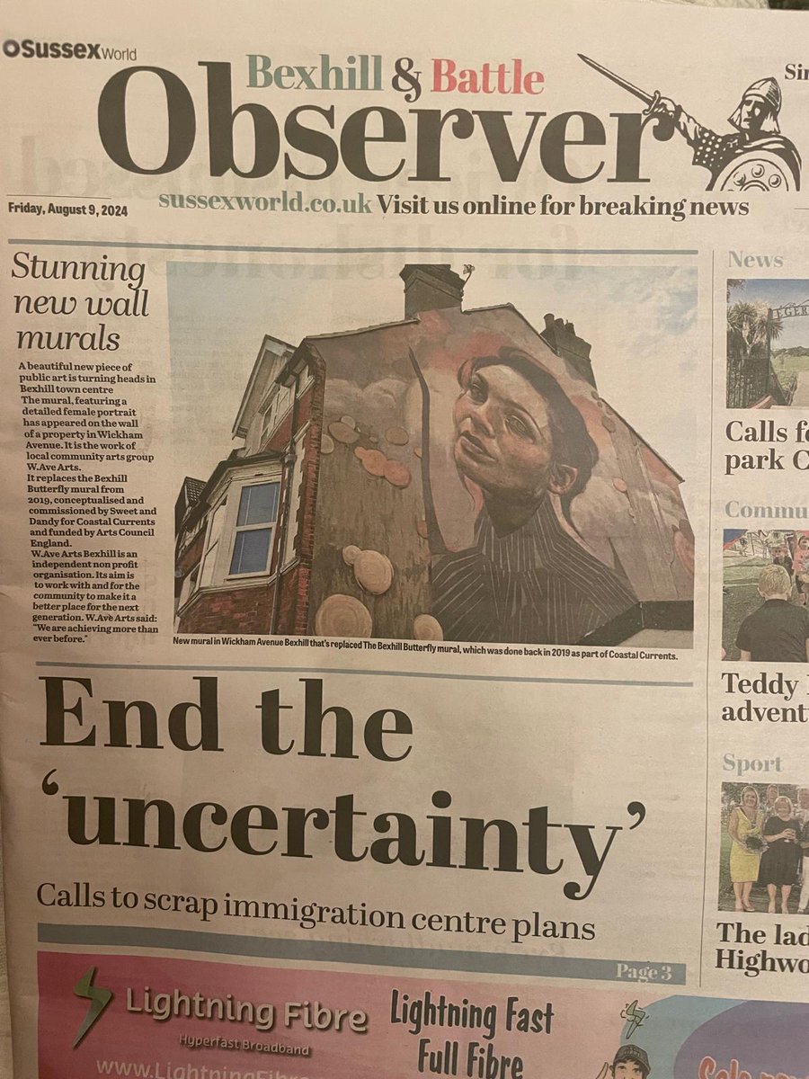 This week's Bexhill Observer features our campaign to 'End the uncertainty' over Northeye asking the Home Office to scrap plans to use Northeye to accommodate asylum seekers.
Please email the Home Office...