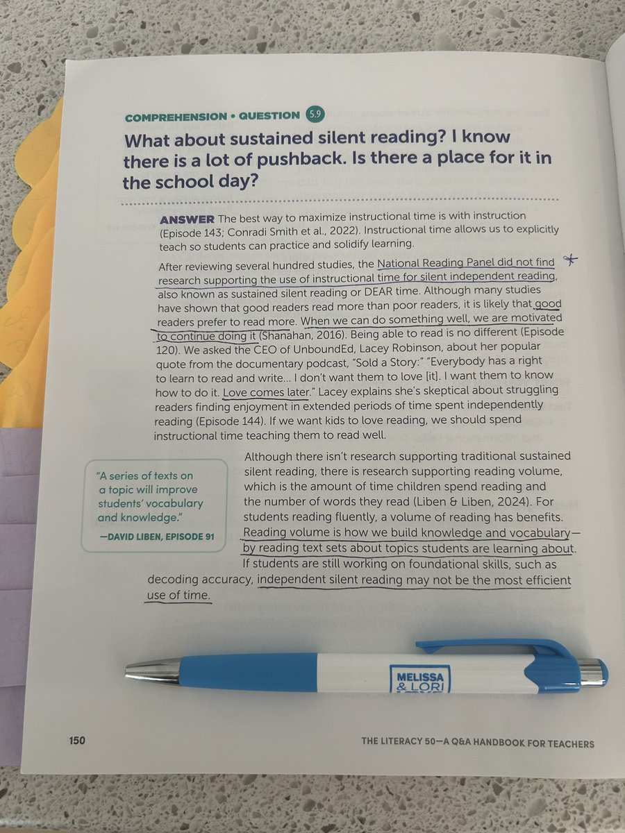 Mme Lockhart (@mmelockhartldsb) on Twitter photo “The National Reading Panel did not find research supporting the use of instructional time for silent independent reading…independent silent reading may not be the most efficient use of instructional time.” <a href="/literacypodcast/">Melissa & Lori Love Literacy Podcast</a> Literacy 50, p. 150 <a href="/Scholastic/">Scholastic</a>
Silent Reading was a “The National Reading Panel did not find research supporting the use of instructional time for silent independent reading…independent silent reading may not be the most efficient use of instructional time.” <a href="/literacypodcast/">Melissa & Lori Love Literacy Podcast</a> Literacy 50, p. 150 <a href="/Scholastic/">Scholastic</a>
Silent Reading was a