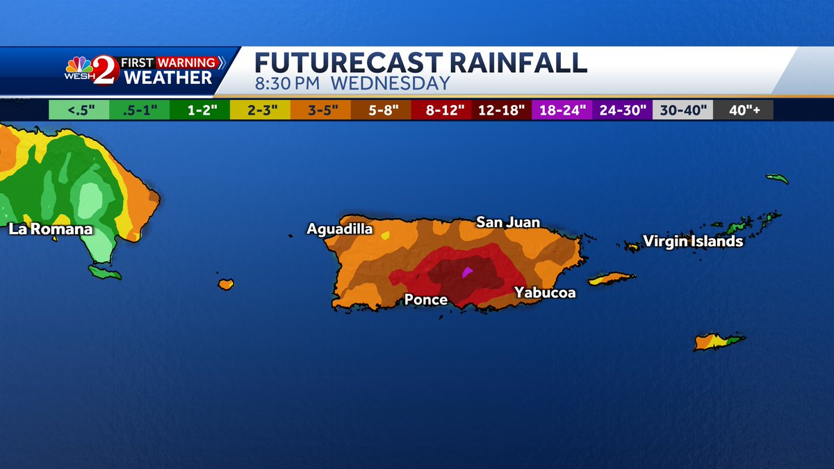 Tony Mainolfi (@tmainolfiwesh) on Twitter photo The potential for significant rainfall and flash flooding is a real threat for #PuertoRico over the next 24 hours as #Ernesto moves through. Here's the very latest on what to expect there. Stay with <a href="/WESH/">WESH 2 News</a> for updates. #weshwx The potential for significant rainfall and flash flooding is a real threat for #PuertoRico over the next 24 hours as #Ernesto moves through. Here's the very latest on what to expect there. Stay with <a href="/WESH/">WESH 2 News</a> for updates. #weshwx