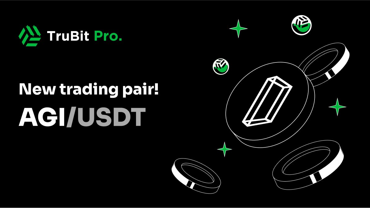 TruBit_Global's tweet image. $AGI/$USDT is now listed in #TruBitPro! 🚀📈

Welcome to the future of AI 🤖🦾.

Seize the opportunity and start trading $AGI.
trubit.com/new/signup/PRO…