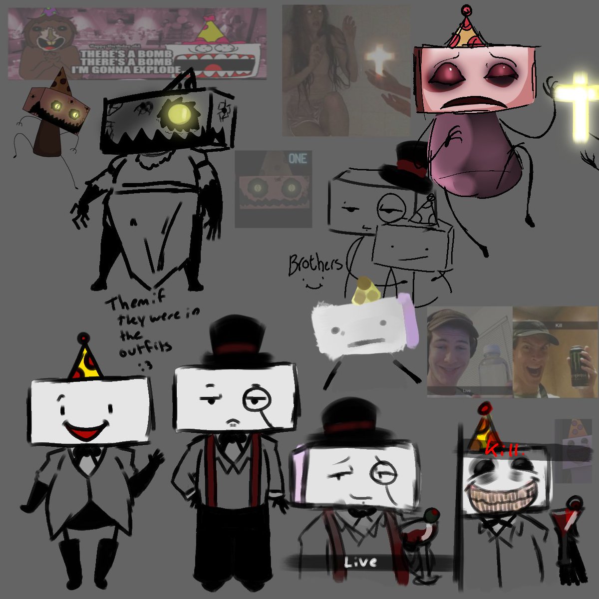 Jayjaybae0's tweet photo. Onaf doodles + doodles with my sister
#onenightatflumptys #onaf #grunkfusstheclown #birthdayboyblam #Kevinjr #Beaveronaf https://t.co/B3oEnRgIZx