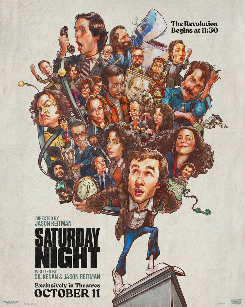 Feature First 📽️ on X: "A new poster for Jason Reitman's 'SATURDAY NIGHT'. The film arrives in theaters on October 11th. Starring Gabrielle LaBelle, Cooper Hoffman, Rachel Sennott, Dylan O'Brien, Finn Wolfhard, Willem Dafoe, J.K. Simmons, Kaia Gerber, and more. https://t.co/L2PPGlztwX" / X