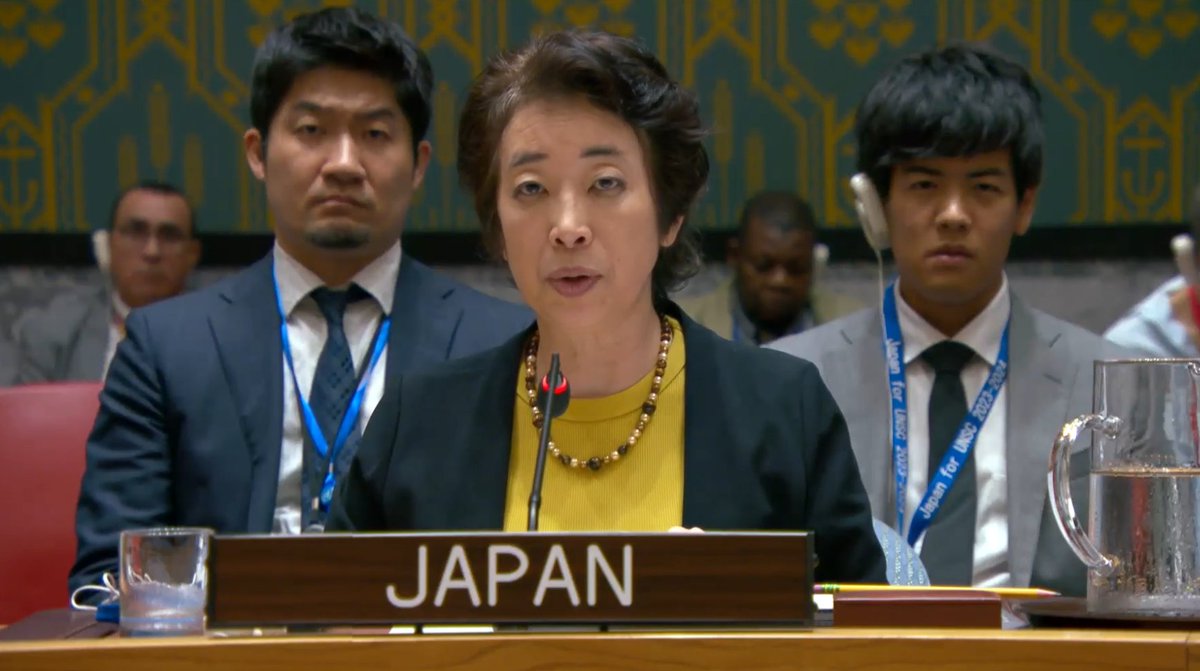JapanMissionUN's tweet photo. At #UNSC emergency mtg on #MEPQ, #Japan states it is appalling that numerous civilian casualties have occurred in schools & hospitals. All parties must strictly abide by relevant principles of int'l law, esp. the protection of civilians.
Full statement👇
https://t.co/eX4GhSYsB3 https://t.co/EDNVCl1E3S