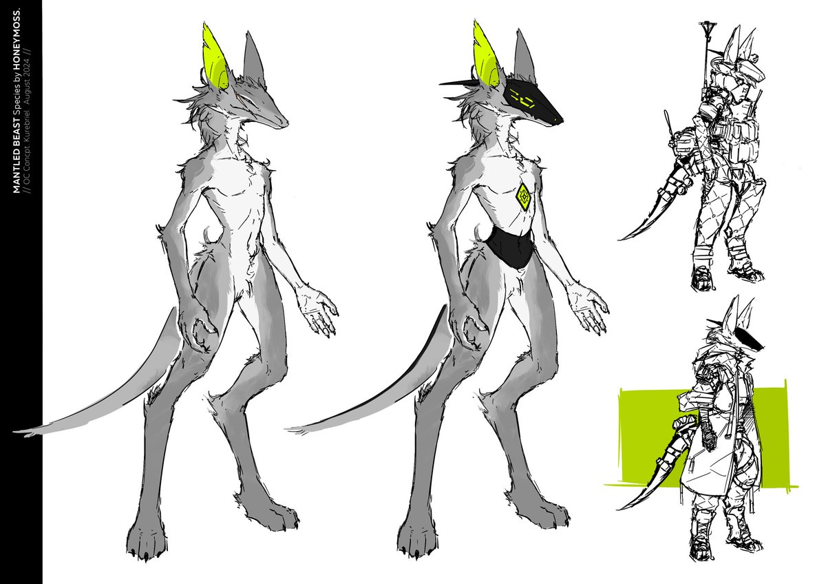 Kurebriel's tweet photo. I’ve just recently discovered #mantledbeast. And I’m very enthralled in this silly adorable species. So I made an OC, as well as some clothing/outfit ideas I’ve had in mind for them! https://t.co/iInteELRrP