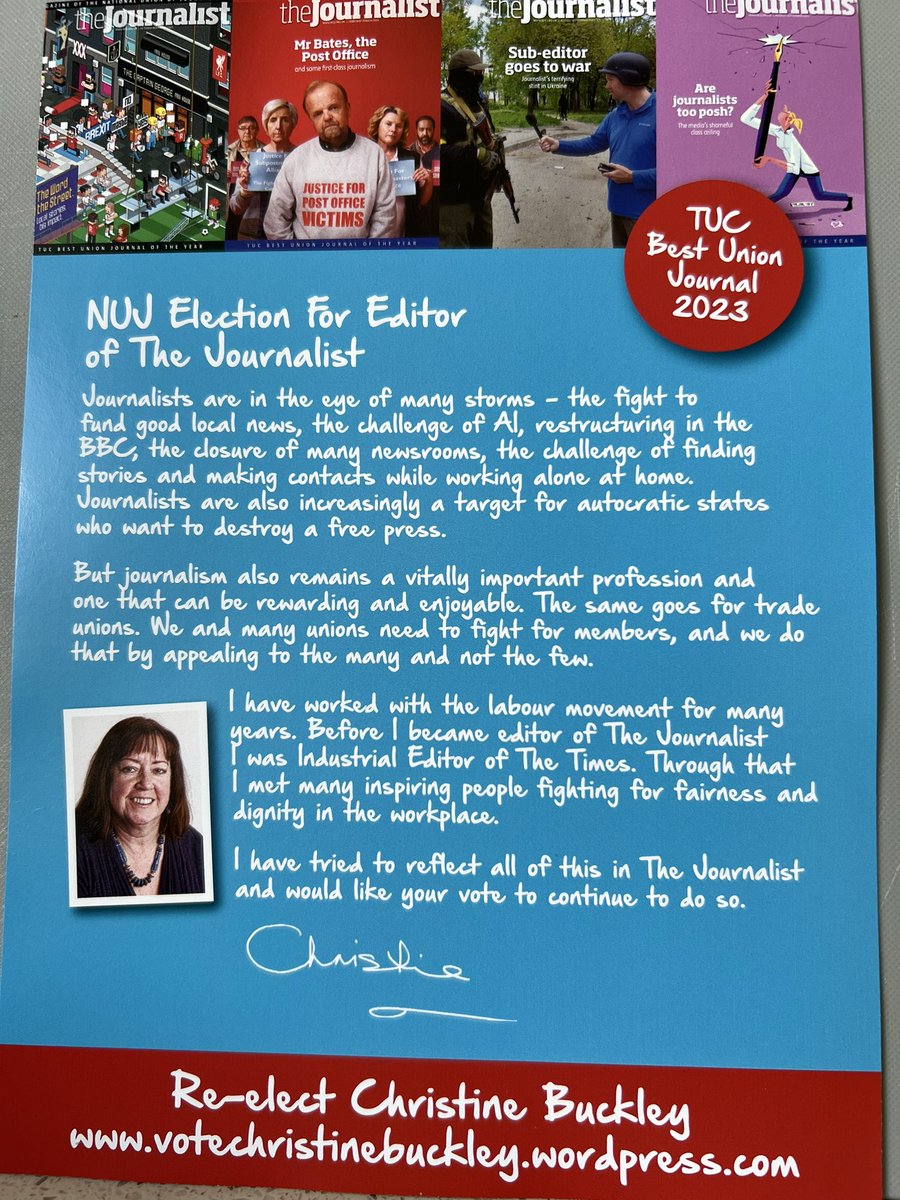 mschrisbuckley's tweet photo. @NUJofficial members: it may feel like Groundhog Day but voting online starts today! You may have voted by post already but that ballot was scrapped. Pls don’t get voter fatigue and pls do vote again. You shd have got an email today. If not pls email editorelections@nuj.org.uk https://t.co/wW08HGnIw1