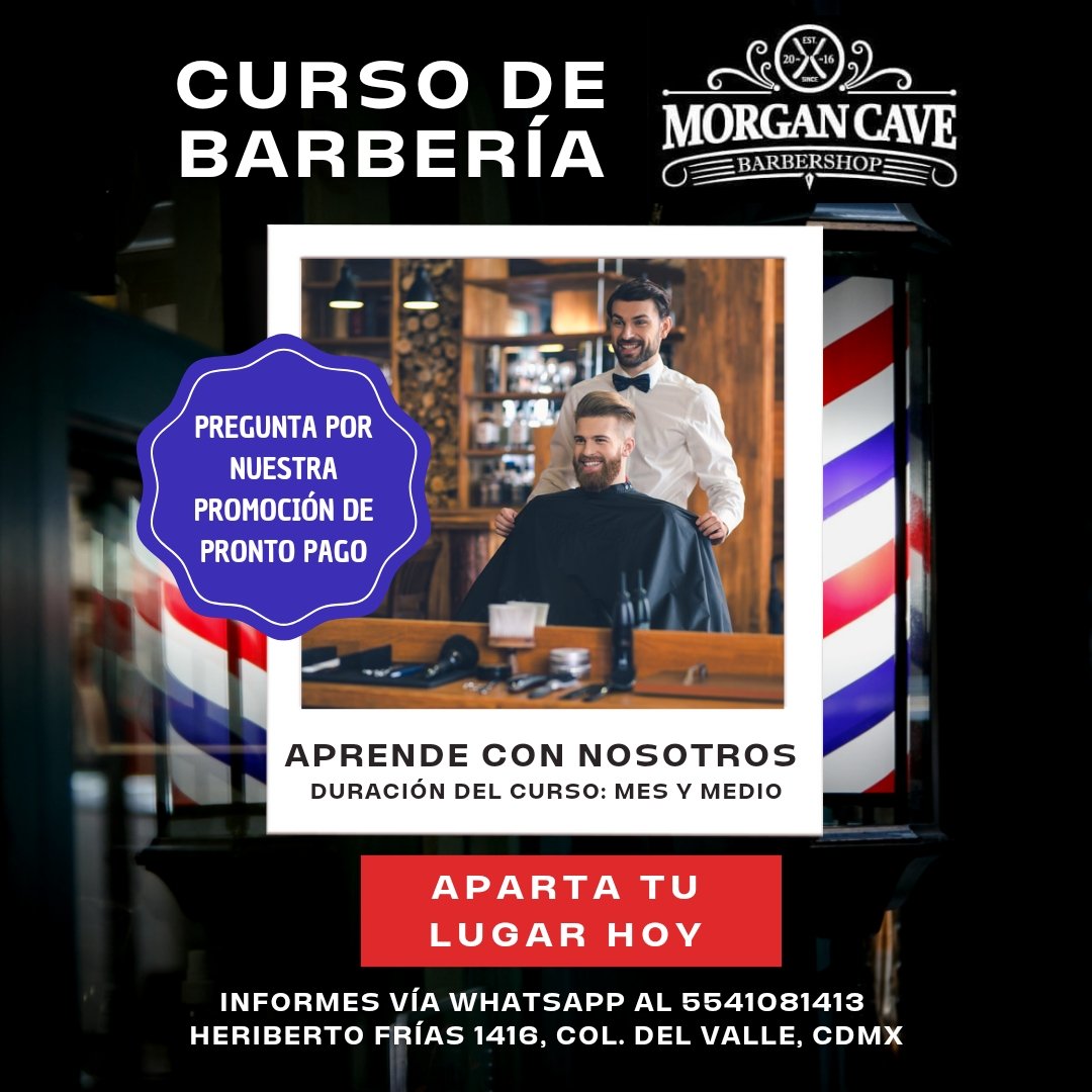 morgancavebs1's tweet photo. 💈CURSO DE BARBERIA💈 No lo pienses más y APRENDE TODOS LOS SECRETOS🔥 PARA TENER UNA IMAGEN PERFECTA 👌✂️Informes 📲 55 41081413 ☎️ 55 75869402 INSCRIBETE HOY 💪 Te esperamos en Heriberto Frías 1416, Col. Del Valle, CDMX @En_laDelValle
#barberia #enladelvalle https://t.co/B6Pt6EWVft