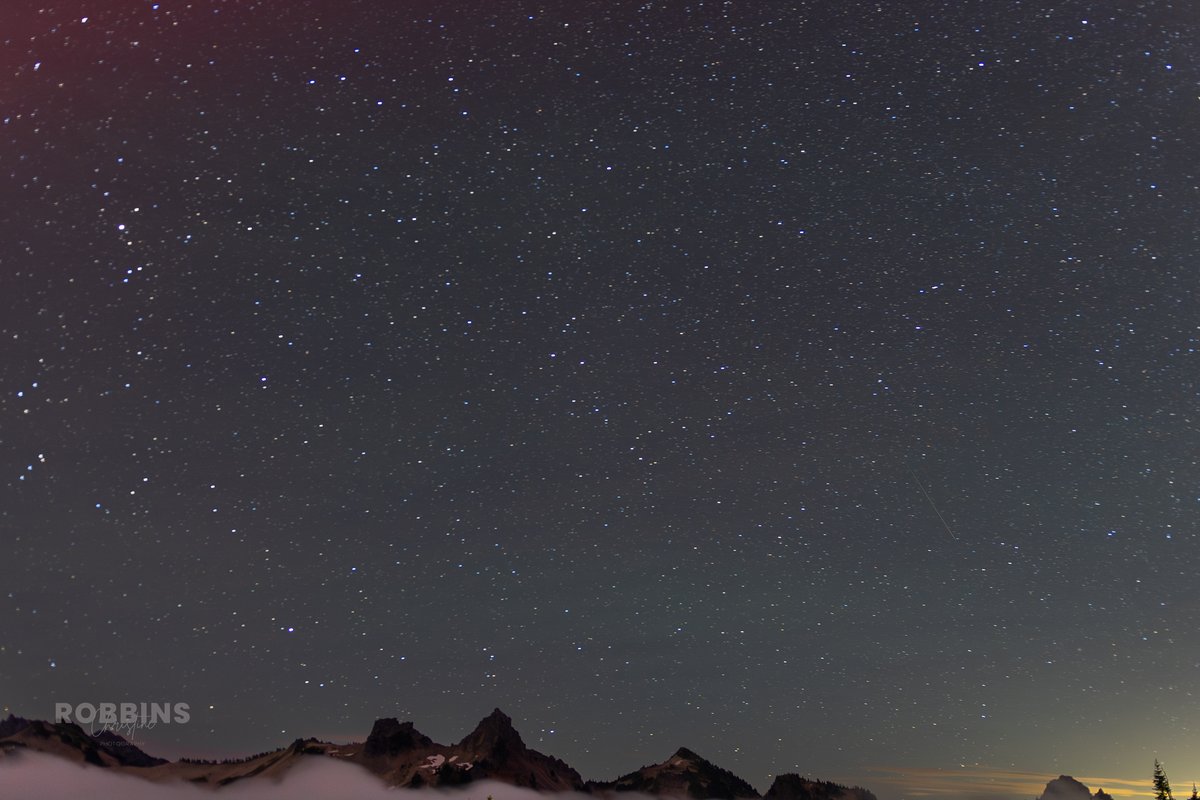 ForksFlash's tweet image. Went to @MountRainierNPS on Sun night into Mon morning to capture the #PerseidMeteorShower. Drove around the whole mtn in search of a no fog zone. Delighted to see the Aurora out! Got a couple of streaks in the sky and even spotted a bit of the Milky Way.