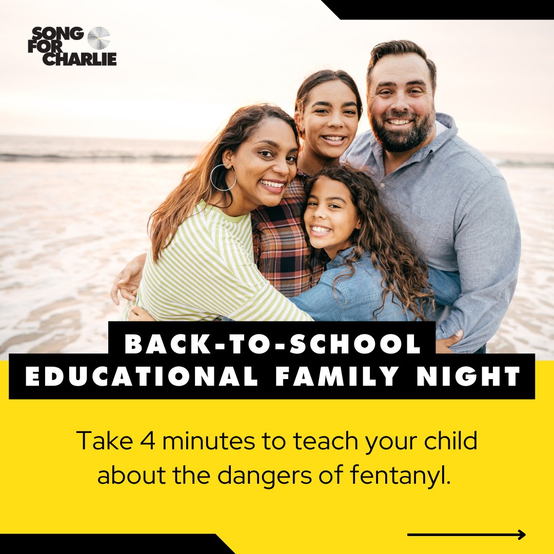 SongforCharlie's tweet photo. As kids head back to school, it's the perfect time for a family night dedicated to learning about the dangers of fentanyl and counterfeit pills. Open discussions can empower your children with the knowledge and confidence to make safe choices. Learn more: https://t.co/A2ohCKvCXJ https://t.co/VWkqezfTEy