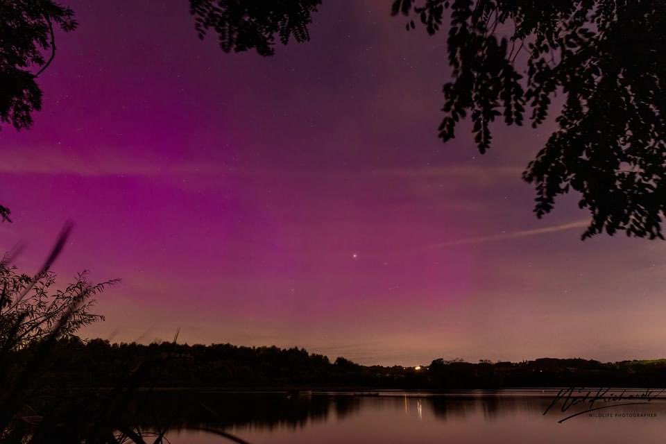 Stunning photos taken yesterday evening over Spade Oak Lake 💜💚

📷 Neil Richards
Aurora Borealis
12/8/24 between 23.27-23.35