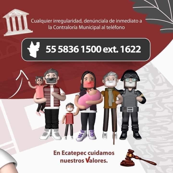 ¡Estamos para servirte! Si deseas denunciar algún acto de corrupción por parte de algún servidor público de #Ecatepec, aquí te compartimos el teléfono donde podrás hacerlo.

#MunicipioConValores