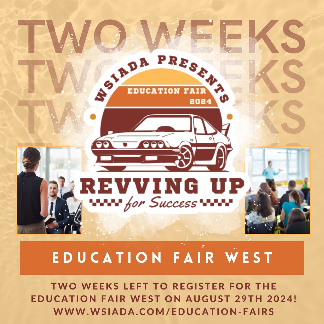 WSIADA's tweet photo. We are getting closer to our annual Education Fair West event! 

WA dealers, if you haven't registered yet, visit https://t.co/4bRlBA8d5i 

We'll have guest speakers from the Department of Commerce, the Attorney General's Office, and more!

We look forward to seeing you there! https://t.co/cd6EpmGUuA