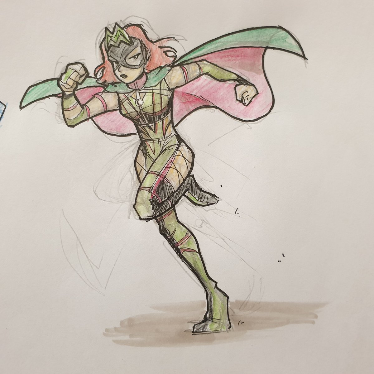 RollingSun2000's tweet photo. Doodles of the wrestler Hyper Misao, from TJPW.
With some of these drawings, I was going for a "Batman The Animated" series style, with a focus on Batgirl. 

It's been over a year since I did a proper picture of Misao-san. 
I want to do a finished picture soon... https://t.co/peAZS769aZ